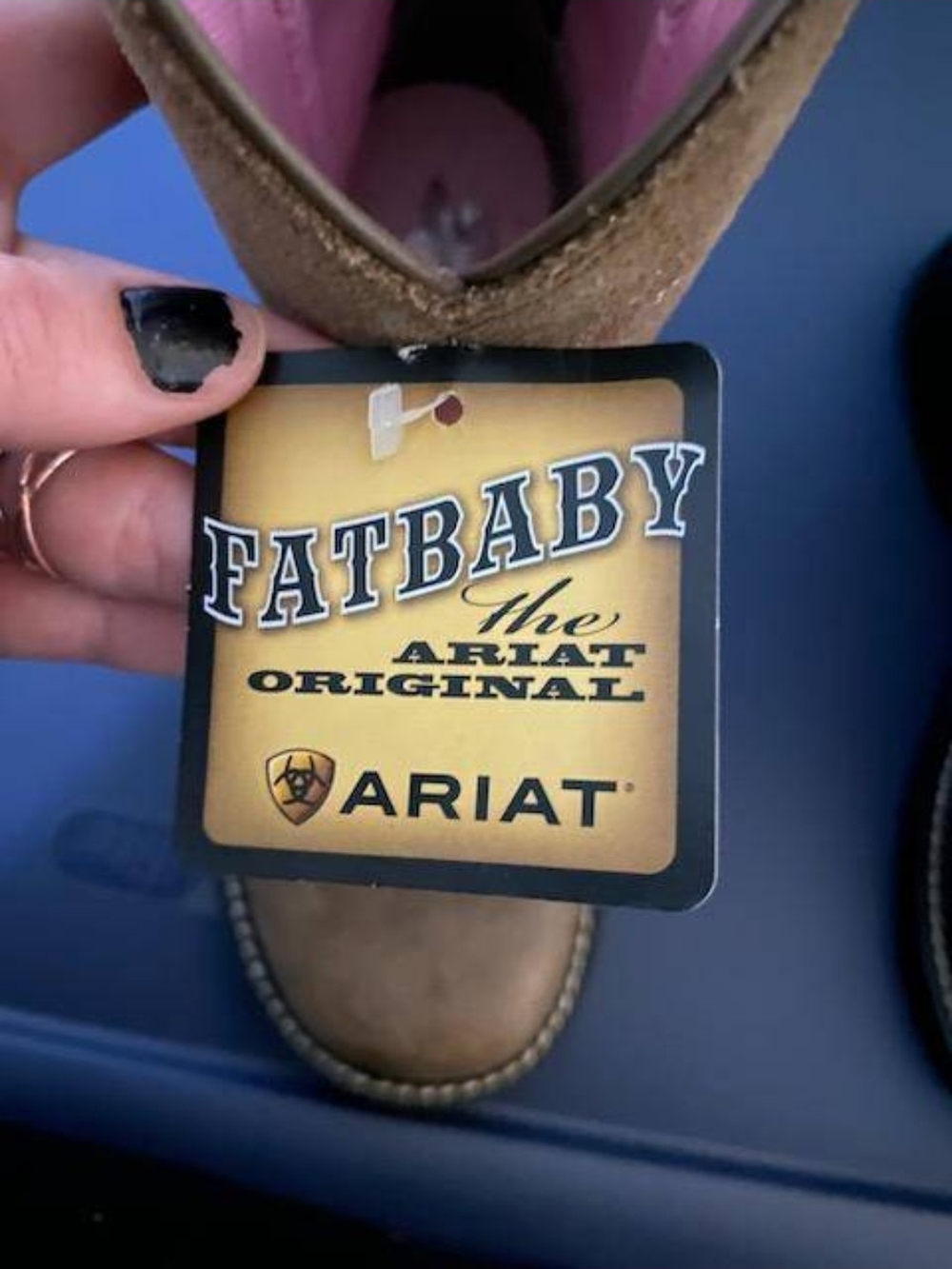 Ariat Brown Western Pull-On Boots - Pink Lining - Picture 4 of 7